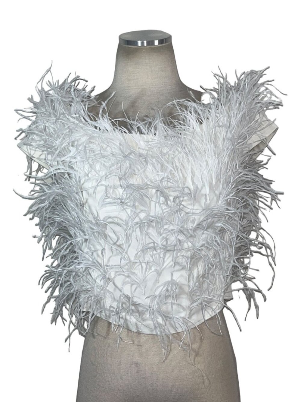 Cult Gaia Sosha Feather Top in Off White 6 New Womens Blouse - Picture 7 of 16